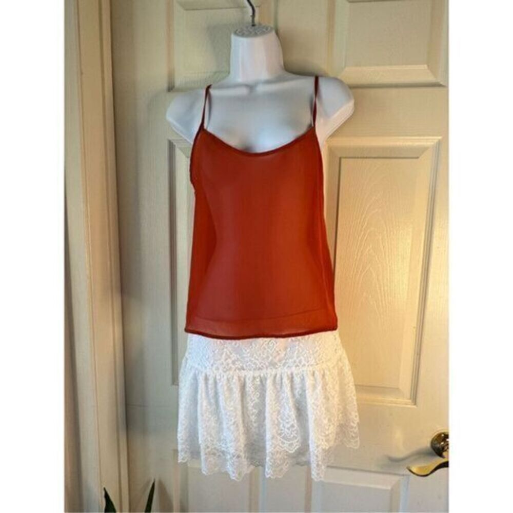 American Apparel Chiffon Blouse Tank y2k boho mini skirt